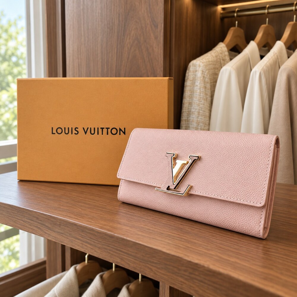 Louis Vuitton Capucines Long Wallet Rose Pink Leather - Picture 5 of 6